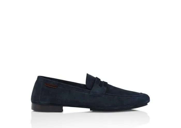 Tom Ford Loafers SUEDE BERWICK LOAFER Midnight Blue 8211 Men