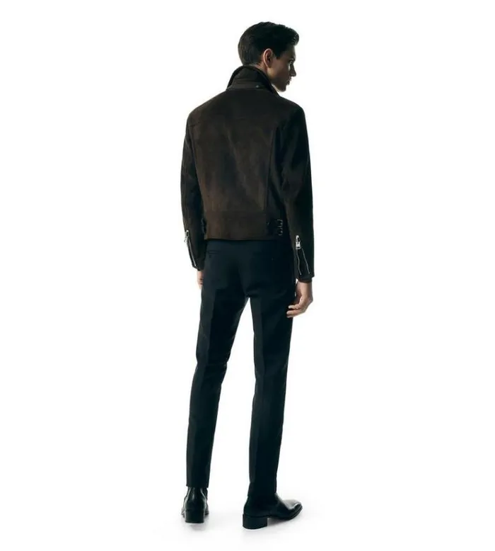 Tom Ford Outerwear BUTTERY SUEDE ASYMMETRIC BIKER Light Chocolate 8211 Men Tom Ford Outerwear BUTTERY SUEDE ASYMMETRIC BIKER Light Chocolate 8211 Men