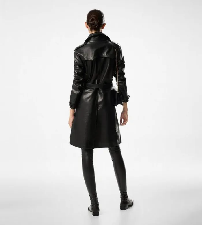 Tom Ford Outerwear SHINY GOAT PLONGE039 DOUBLE BREASTED TRENCH COAT Black 8211 Women Tom Ford Outerwear SHINY GOAT PLONGE039 DOUBLE BREASTED TRENCH COAT Black 8211 Women