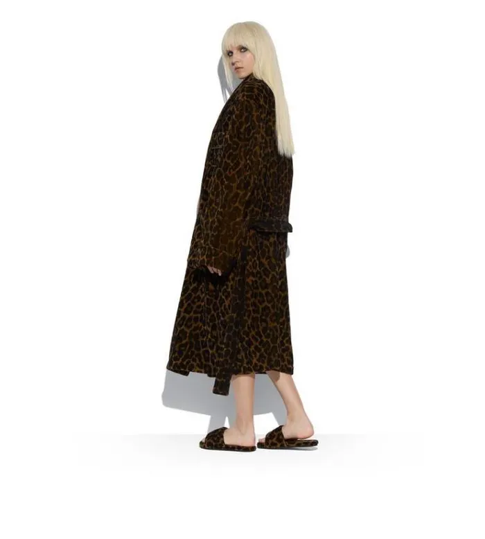 Tom Ford Pajamas and Robes LEOPARD PRINTED TOWELLING COTTON ROBE Dark Brown 8211 Women Tom Ford Pajamas and Robes LEOPARD PRINTED TOWELLING COTTON ROBE Dark Brown 8211 Women