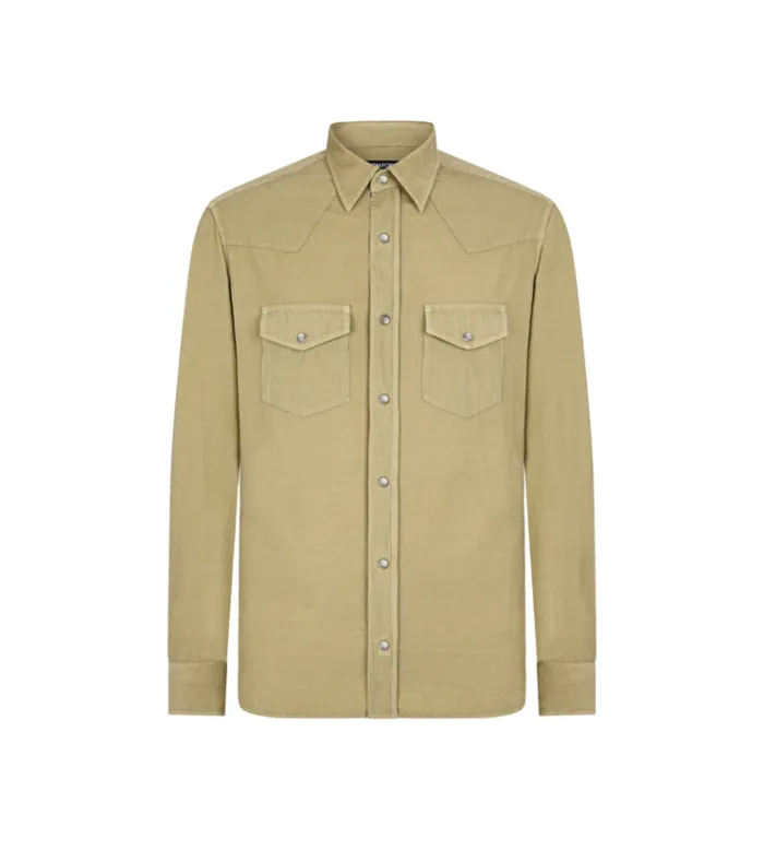 Tom Ford Shirts BABY CORD WESTERN SHIRT 8211 Men