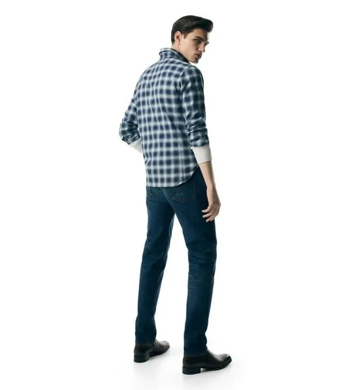 Tom Ford Shirts SHADOW CHECK WESTERN SHIRT Combo Dark Blue White 8211 Men Tom Ford Shirts SHADOW CHECK WESTERN SHIRT Combo Dark Blue White 8211 Men