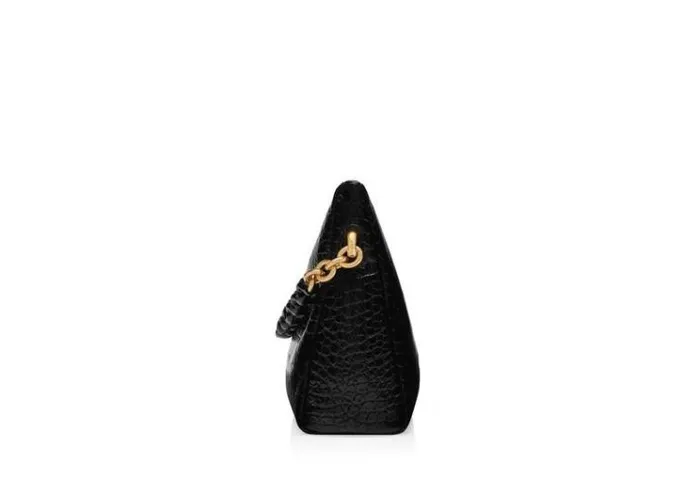 Tom Ford Shoulder Bags SHINY STAMPED CROCODILE LEATHER CARINE LARGE HOBO Black 8211 Women Tom Ford Shoulder Bags SHINY STAMPED CROCODILE LEATHER CARINE LARGE HOBO Black 8211 Women