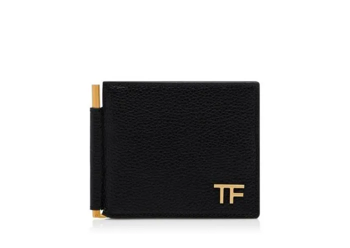 Tom Ford Small Leather Goods GRAIN LEATHER MONEY CLIP WALLET Black 8211 Men