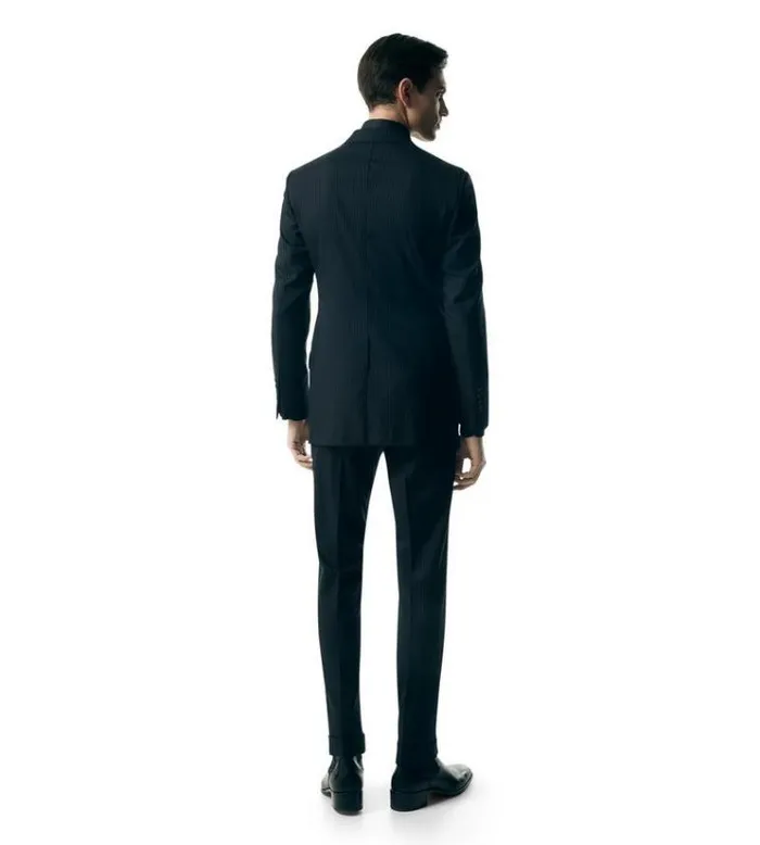 Tom Ford Suits PINSTRIPE STRETCH PANAMA ATTICUS SUIT Black 8211 Men Tom Ford Suits PINSTRIPE STRETCH PANAMA ATTICUS SUIT Black 8211 Men