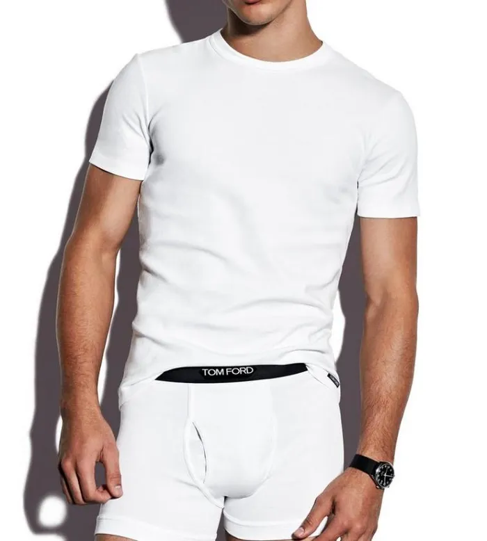 Tom Ford TSHIRTS COTTON CREWNECK TSHIRT White 8211 Men