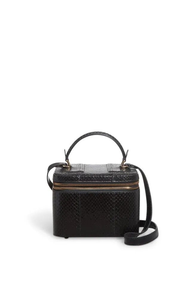 Top Handles Women Gabriela Hearst Cartuchera Makeup Bag In Black Snakeskin