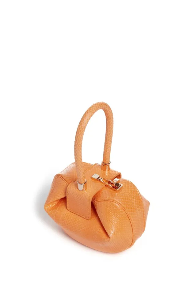 Top Handles Women Gabriela Hearst Demi Bag In Fluorescent Orange Snakeskin