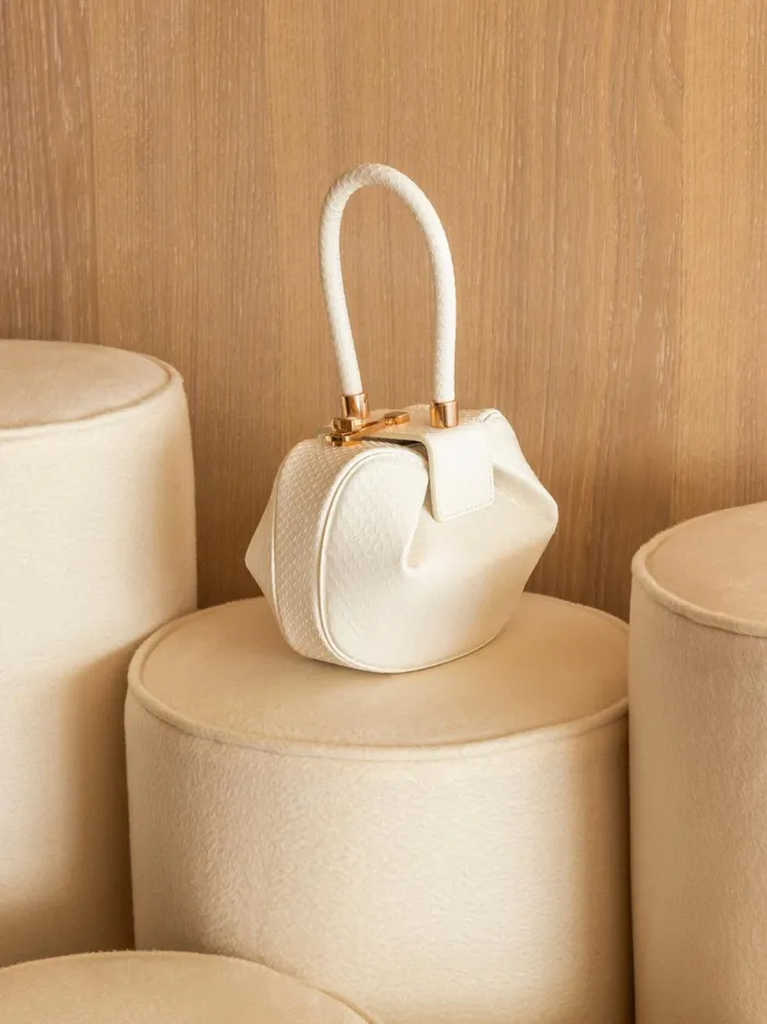 Top Handles Women Gabriela Hearst Demi Bag In Ivory Snakeskin