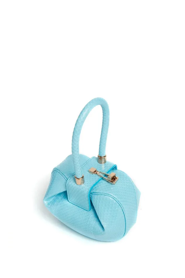 Top Handles Women Gabriela Hearst Demi Bag In Pale Blue Snakeskin