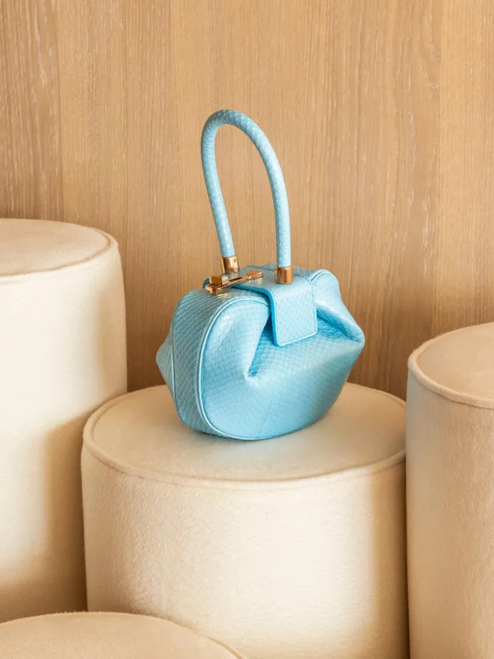 Top Handles Women Gabriela Hearst Demi Bag In Pale Blue Snakeskin