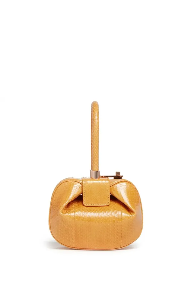 Top Handles Women Gabriela Hearst Demi Bag In Saffron Snakeskin
