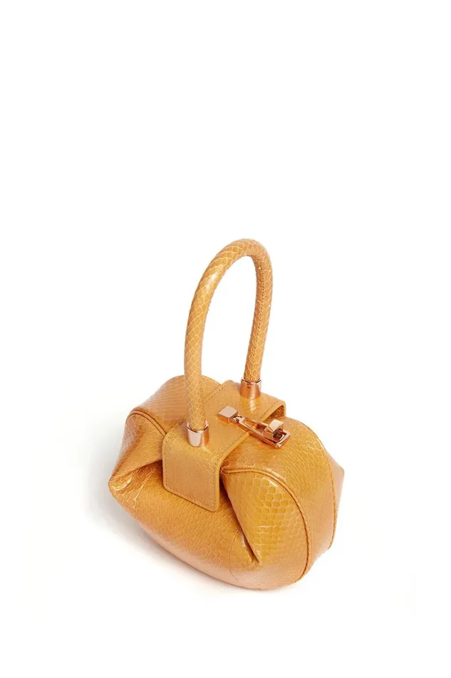 Top Handles Women Gabriela Hearst Demi Bag In Saffron Snakeskin