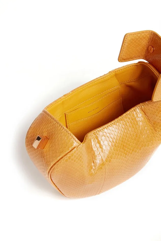 Top Handles Women Gabriela Hearst Demi Bag In Saffron Snakeskin