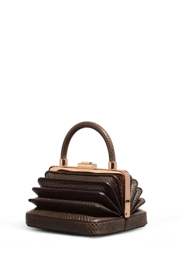 Top Handles Women Gabriela Hearst Diana Bag In Charcoal Snakeskin