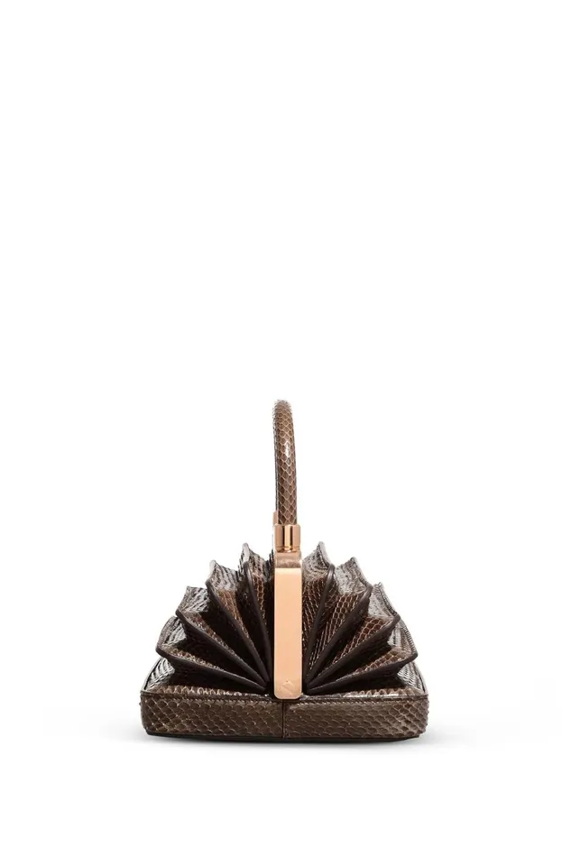 Top Handles Women Gabriela Hearst Diana Bag In Charcoal Snakeskin