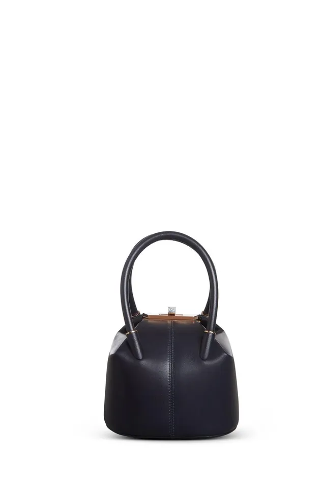 Top Handles Women Gabriela Hearst Mini Baez Bag In Navy Nappa Leather