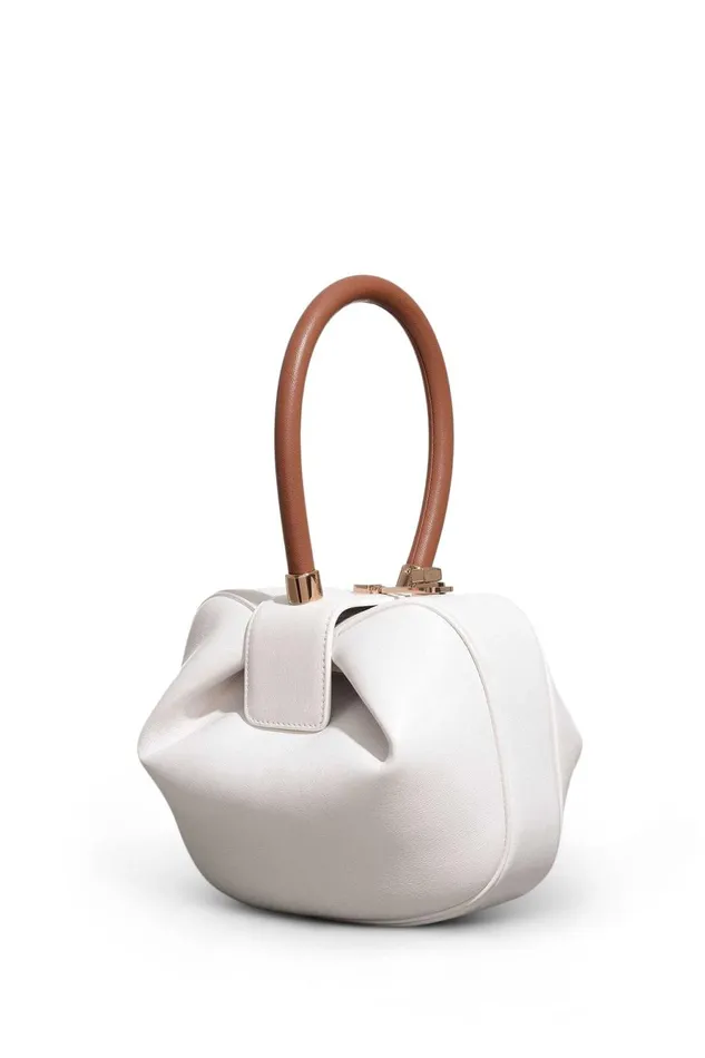 Top Handles Women Gabriela Hearst Nina Bag In Ivory and Cognac Nappa Leather