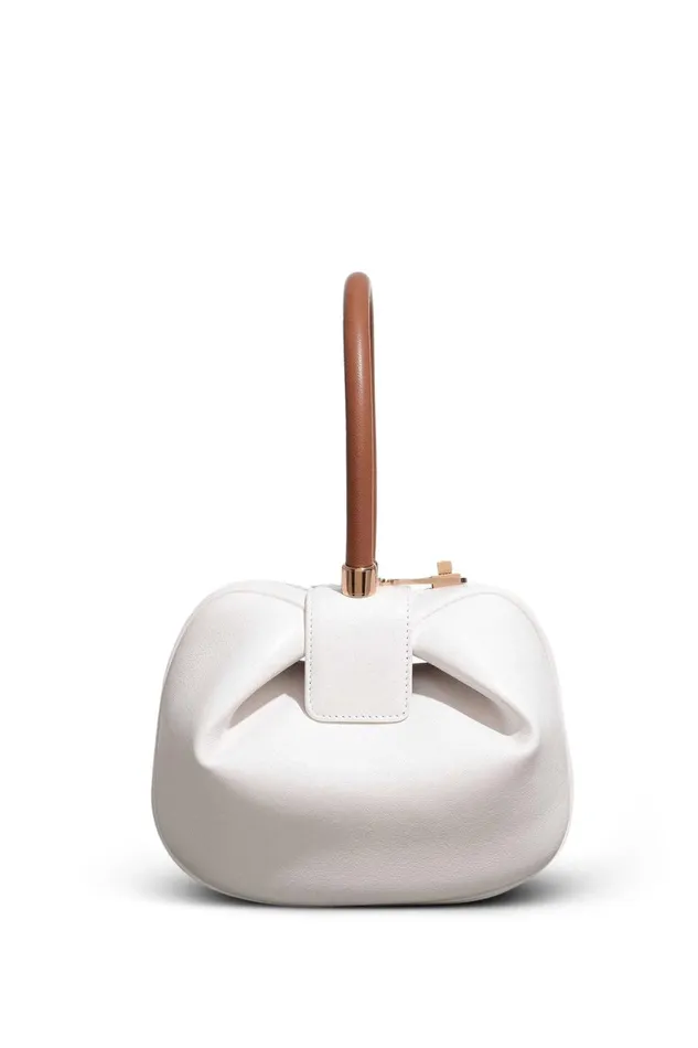 Top Handles Women Gabriela Hearst Nina Bag In Ivory and Cognac Nappa Leather