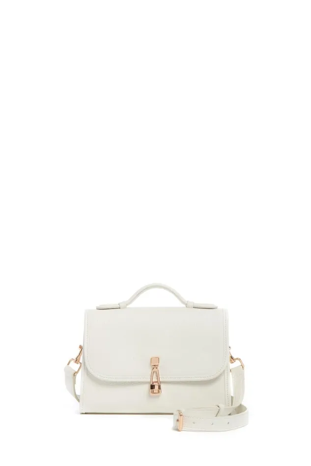 Top Handles Women Gabriela Hearst Small Leonora Flap Bag In Ivory Textured Leather