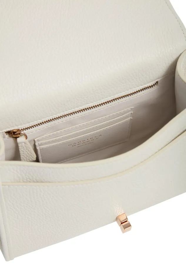 Top Handles Women Gabriela Hearst Small Leonora Flap Bag In Ivory Textured Leather