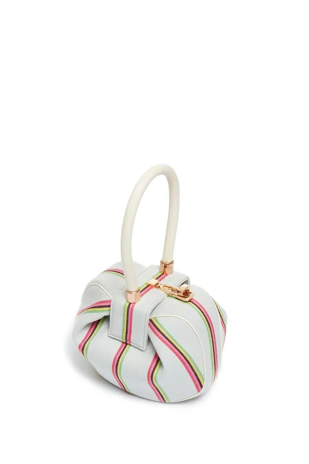 Top Handles Women Gabriela Hearst Striped Demi Bag In Ivory Wool