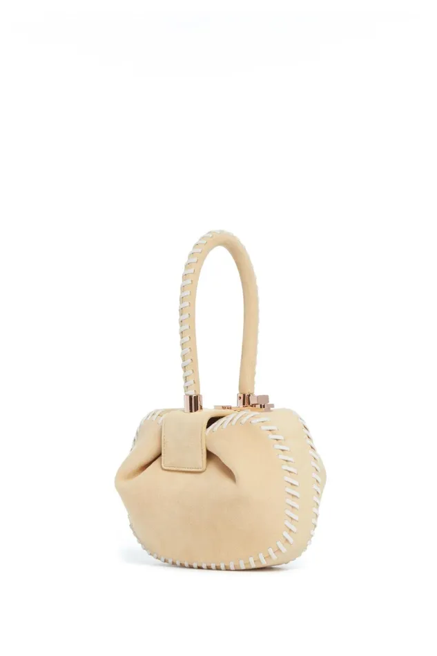 Top Handles Women Gabriela Hearst Whipstitch Demi Bag In Nude Suede
