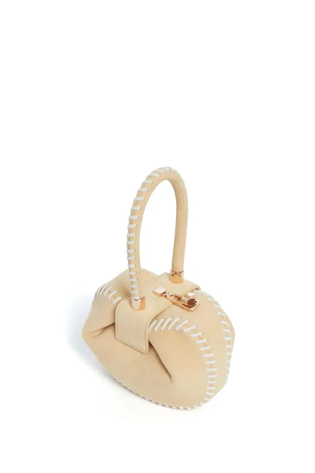 Top Handles Women Gabriela Hearst Whipstitch Demi Bag In Nude Suede