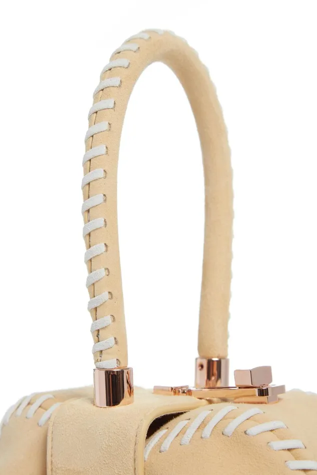 Top Handles Women Gabriela Hearst Whipstitch Demi Bag In Nude Suede