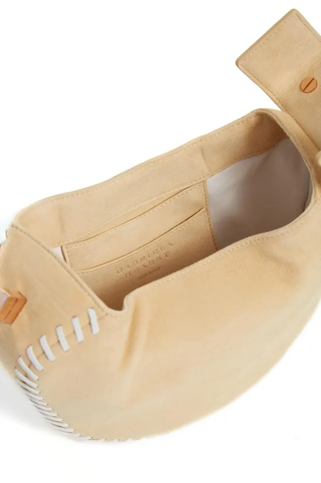 Top Handles Women Gabriela Hearst Whipstitch Demi Bag In Nude Suede