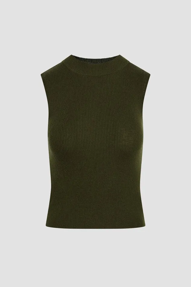 Tops and Sweaters Women Hudson Jeans Mock Neck Sweater Tank Olive Green Tops and Sweaters Women Hudson Jeans Mock Neck Sweater Tank Olive Green