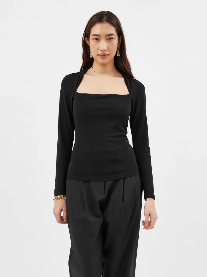 Tops Esse Studios 8211 Odessa Square Top in Black 8211 The UNDONE Women