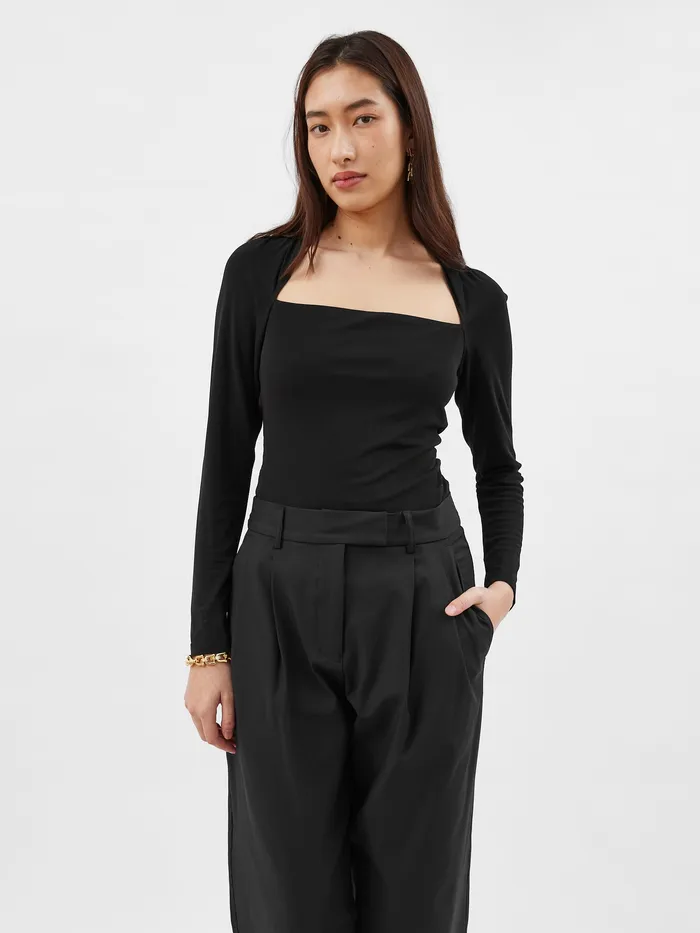 Tops Esse Studios 8211 Odessa Square Top in Black 8211 The UNDONE Women