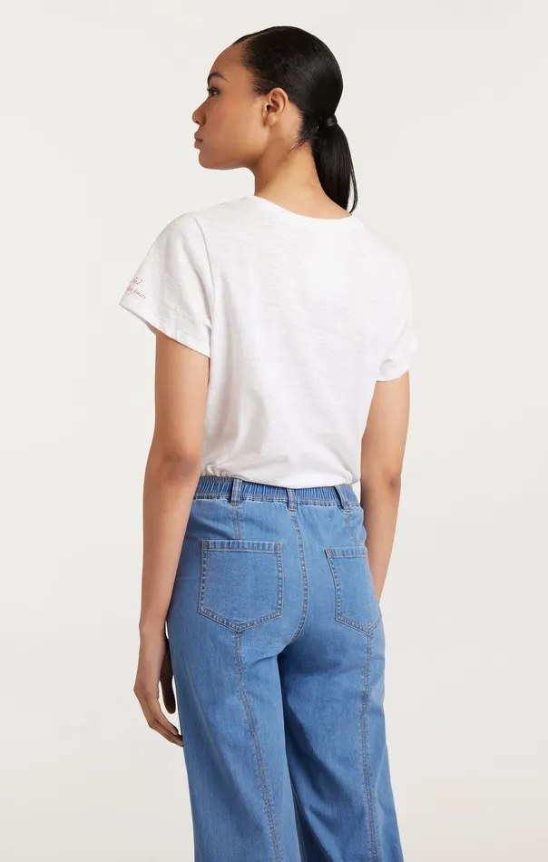 Tops Je T039aime Heart Tee WhiteRed 8211 Cinq Sept Women
