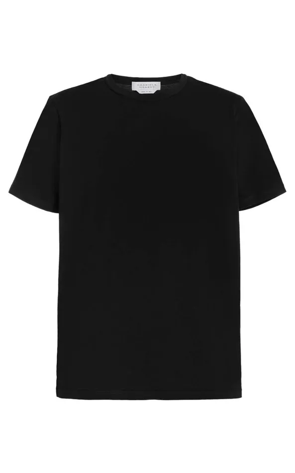 Tops Men Gabriela Hearst Bandeira TShirt In Black Upcycled Cotton
