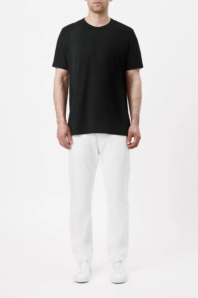 Tops Men Gabriela Hearst Bandeira TShirt In Black Upcycled Cotton