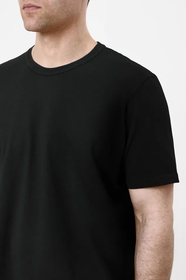 Tops Men Gabriela Hearst Bandeira TShirt In Black Upcycled Cotton