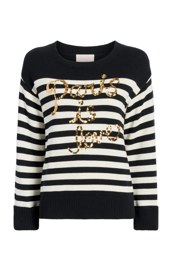 Tops Paris Is Love Pullover BlackIvory Cinq Sept Women