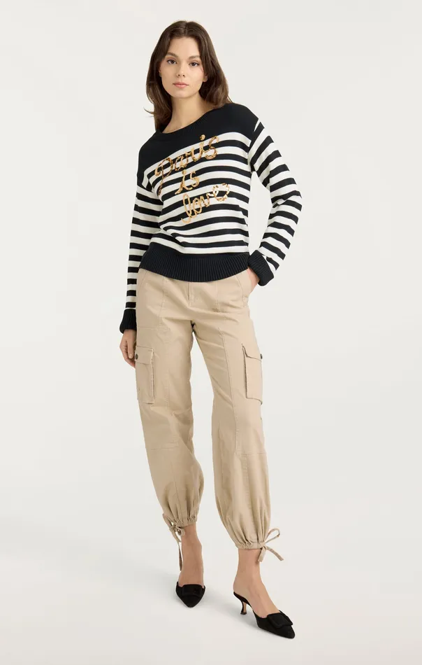 Tops Paris Is Love Pullover BlackIvory Cinq Sept Women