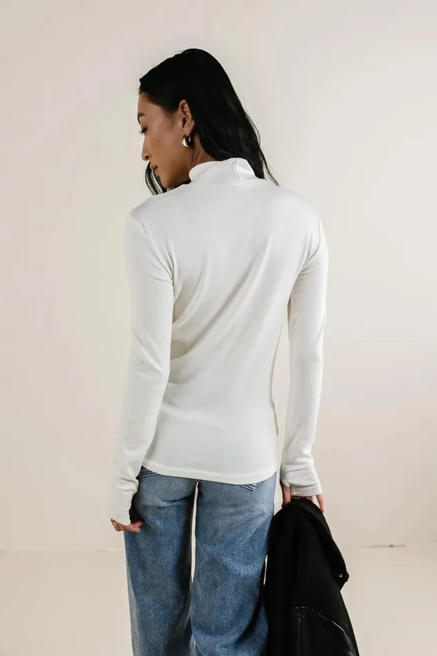 Tops Women Bohme Alani Mock Neck Top In Ivory Ivory