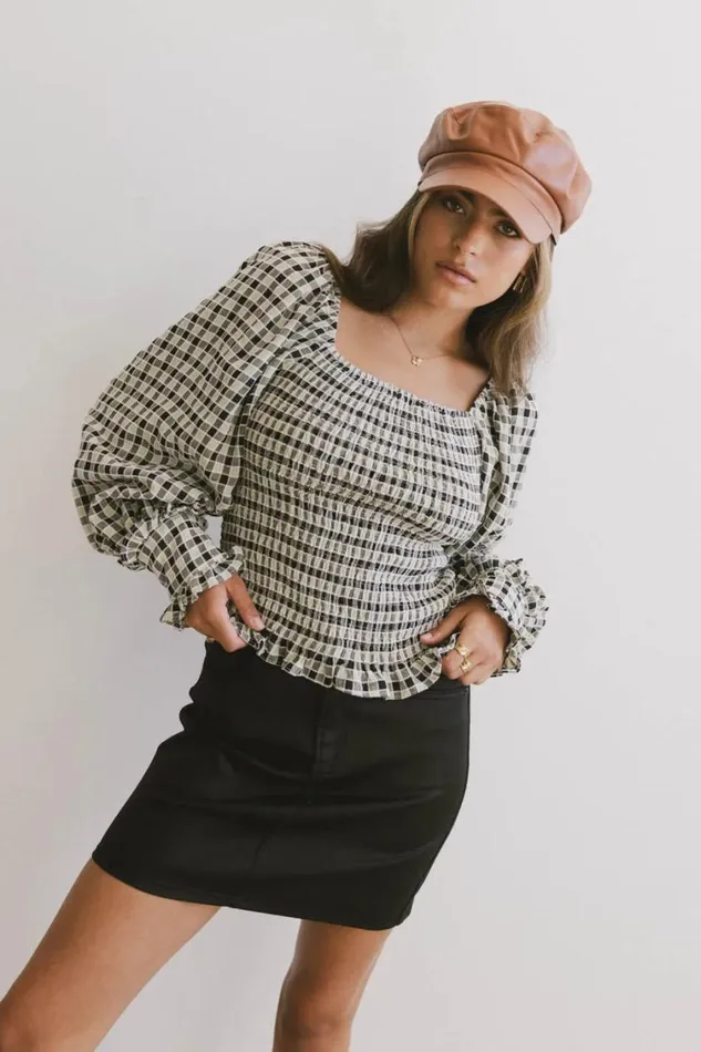 Tops Women Bohme Brinklee Smocked Blouse In Black Black