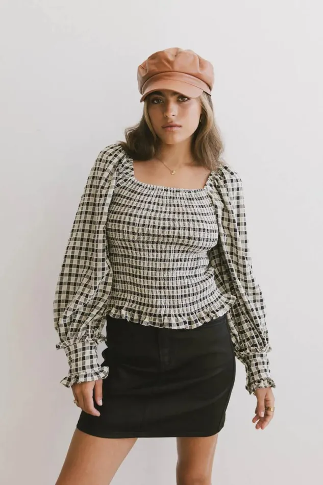 Tops Women Bohme Brinklee Smocked Blouse In Black Black