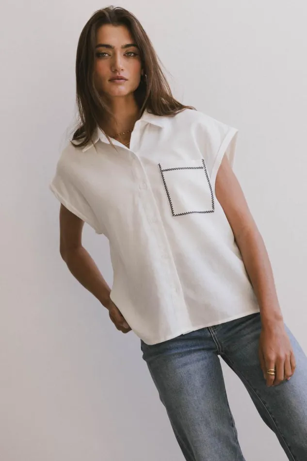Tops Women Bohme Elle Embroidered Button Up