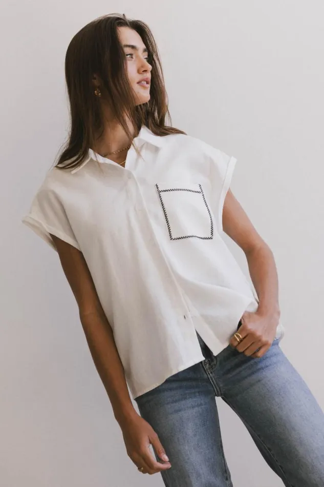 Tops Women Bohme Elle Embroidered Button Up