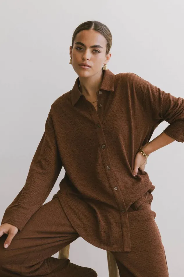 Tops Women Bohme Etta Button Up In Terracotta Terracotta