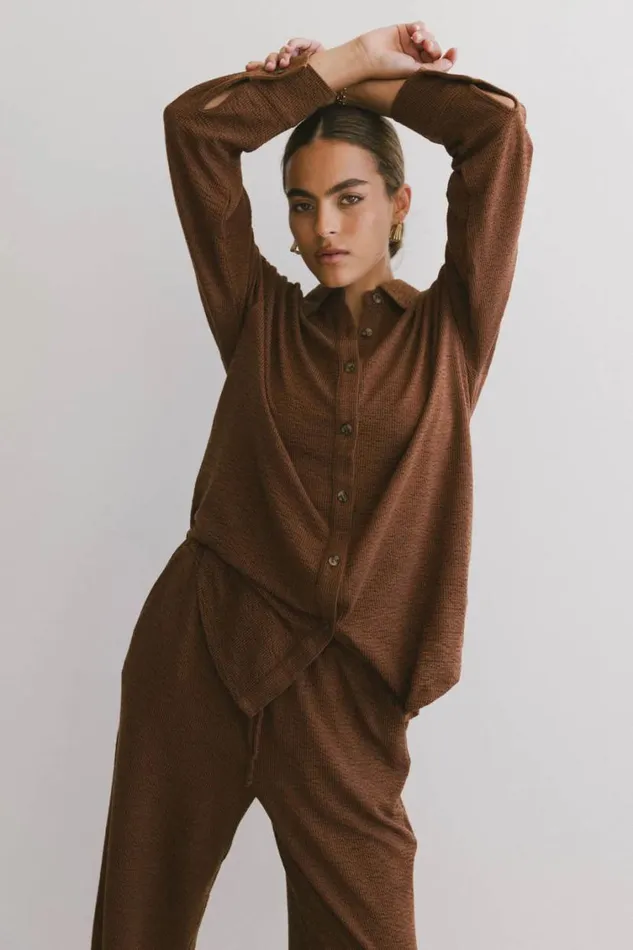 Tops Women Bohme Etta Button Up In Terracotta Terracotta