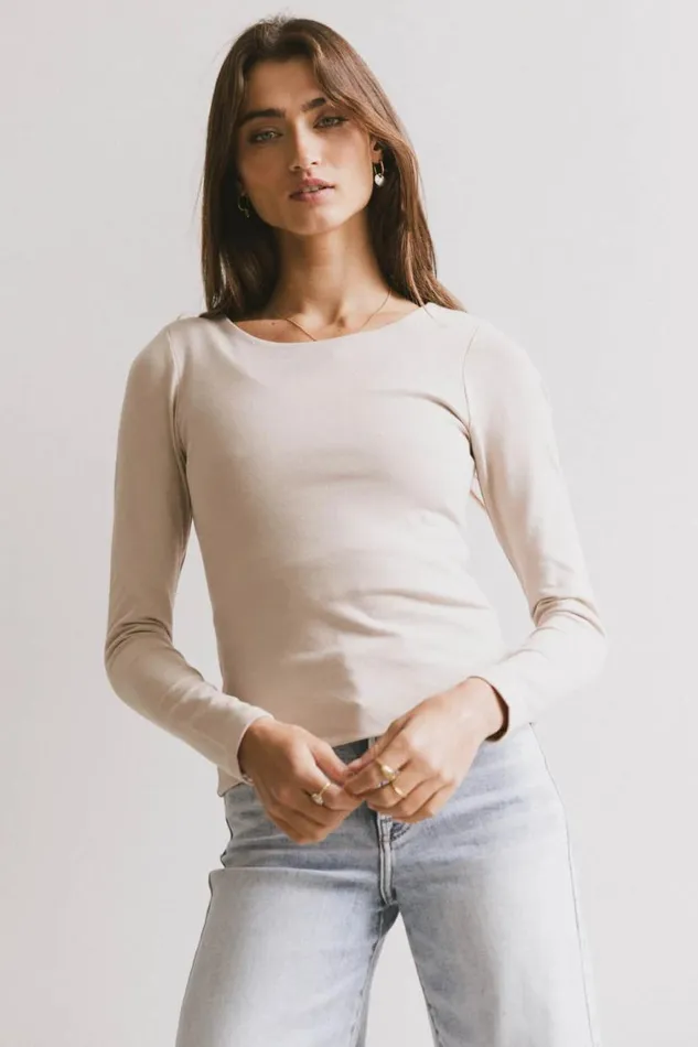 Tops Women Bohme Kendra Basic Top In Fog Fog