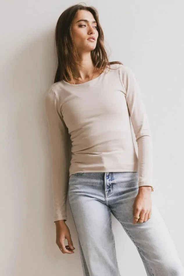 Tops Women Bohme Kendra Basic Top In Fog Fog