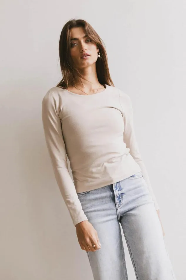Tops Women Bohme Kendra Basic Top In Fog Fog