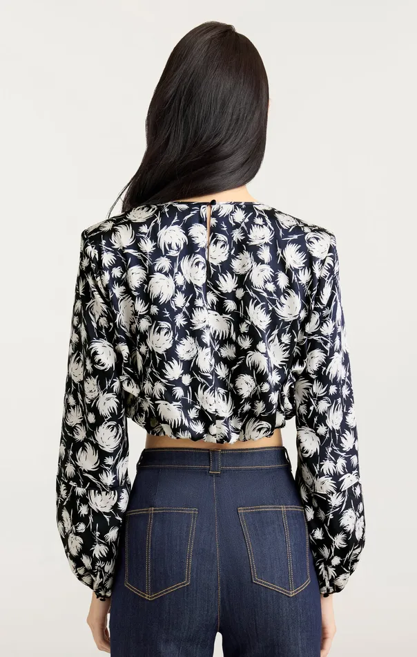 Tops Women Cinq Sept Graphic Floral Kamala Top NavyIvory